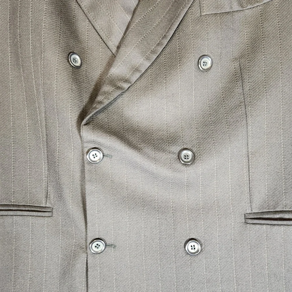 Paccetti Blazer Men's 45L‎ Black Pinstripe Vintage Italian Suit Jacket 100% Wool